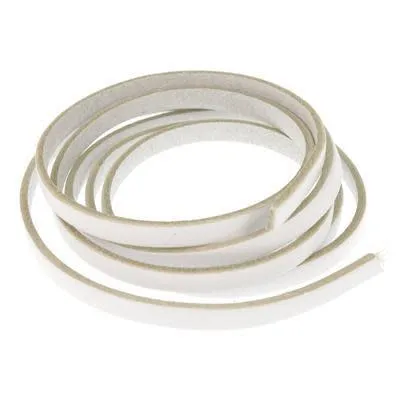 5mm White Flat Leather by the Inch