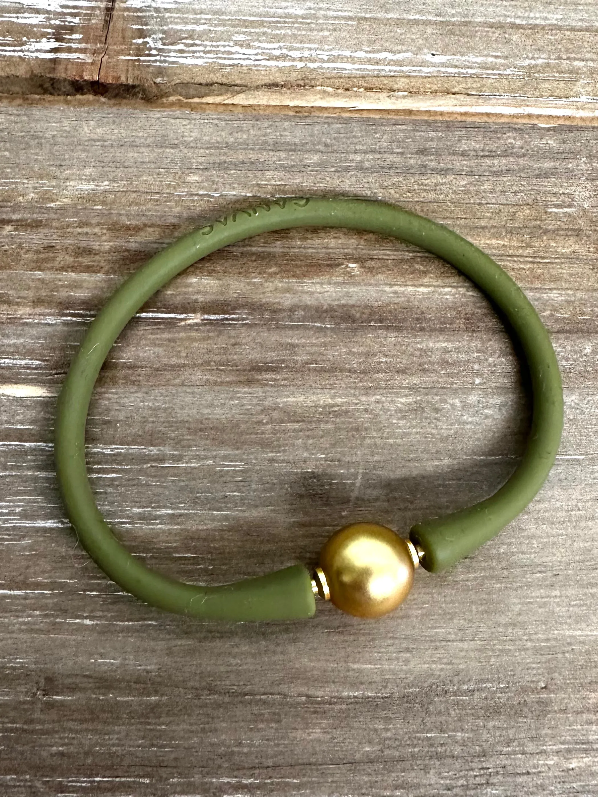 Bali Gold Beaded Silicone Bracelets