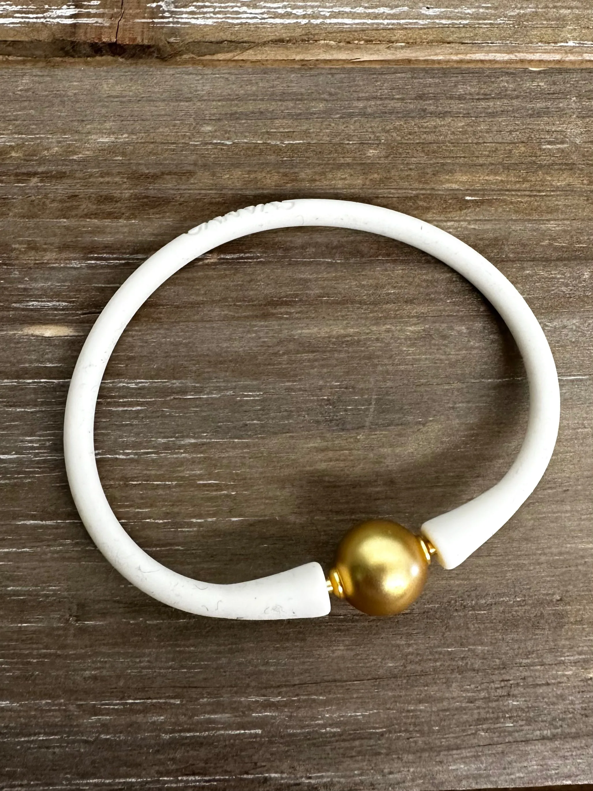 Bali Gold Beaded Silicone Bracelets