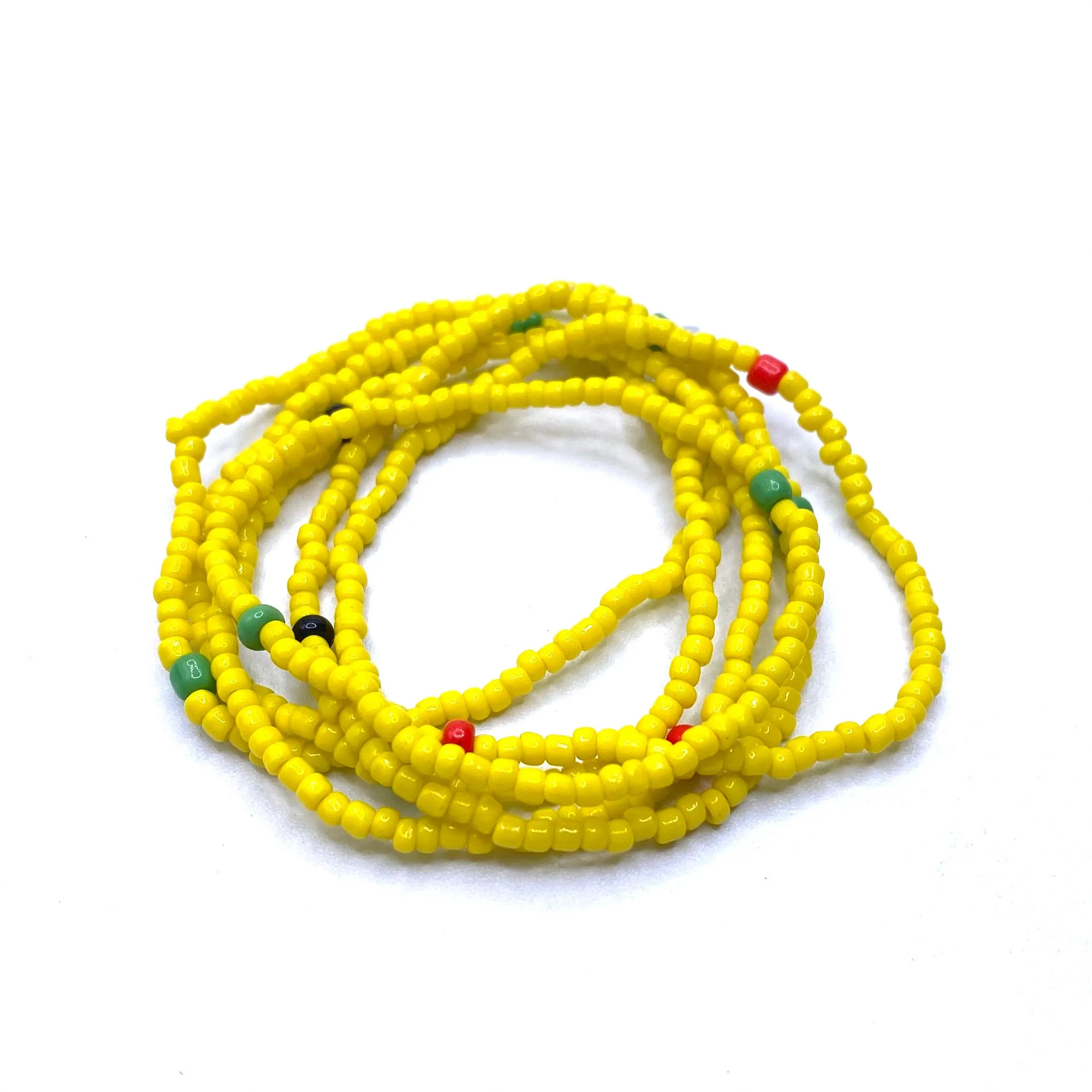 Bracelet Stretch Bohemian Stackable Bead 6 piece Yellow Mix