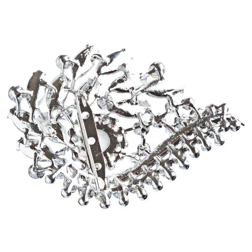 Bridal Wedding Jewelry Crystal Rhinestone Classy Brooch Pin BH178 Silver