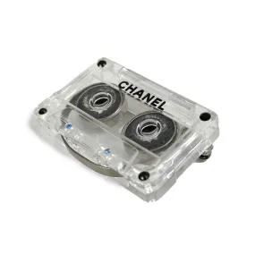 CHANEL 04P '' Cassette Tape - Resin / Black Brooch