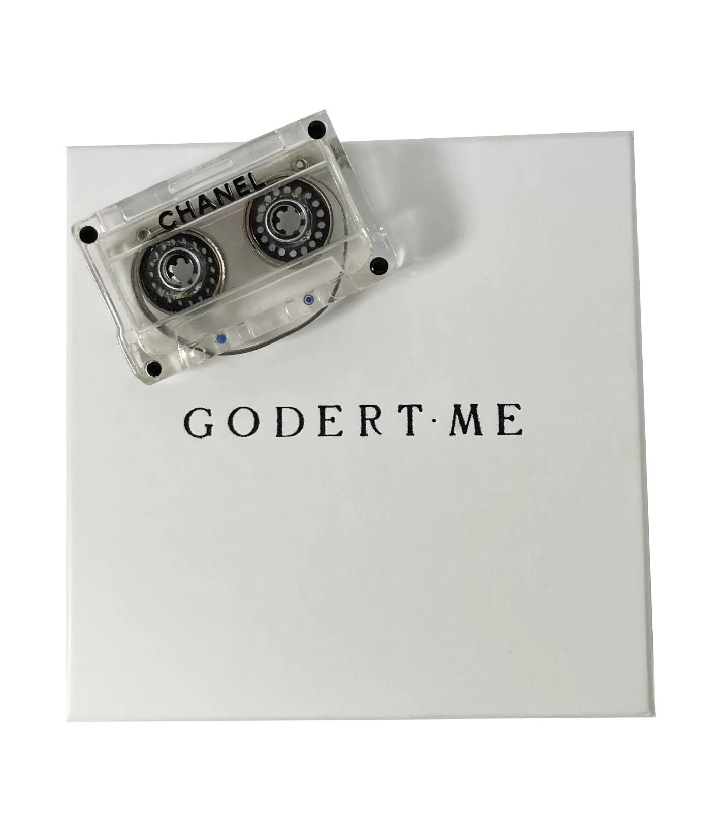 CHANEL 04P '' Cassette Tape - Resin / Black Brooch