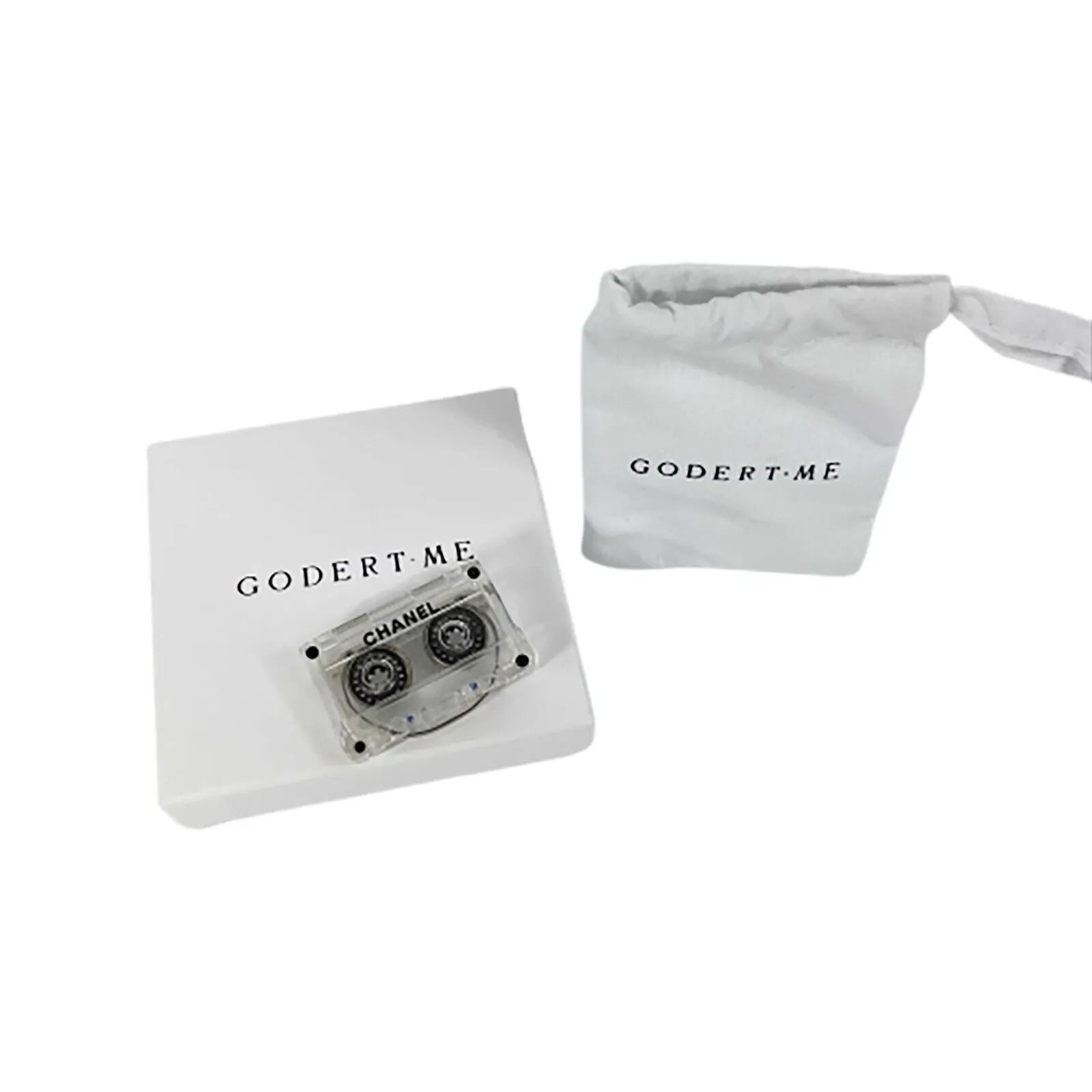 CHANEL 04P '' Cassette Tape - Resin / Black Brooch
