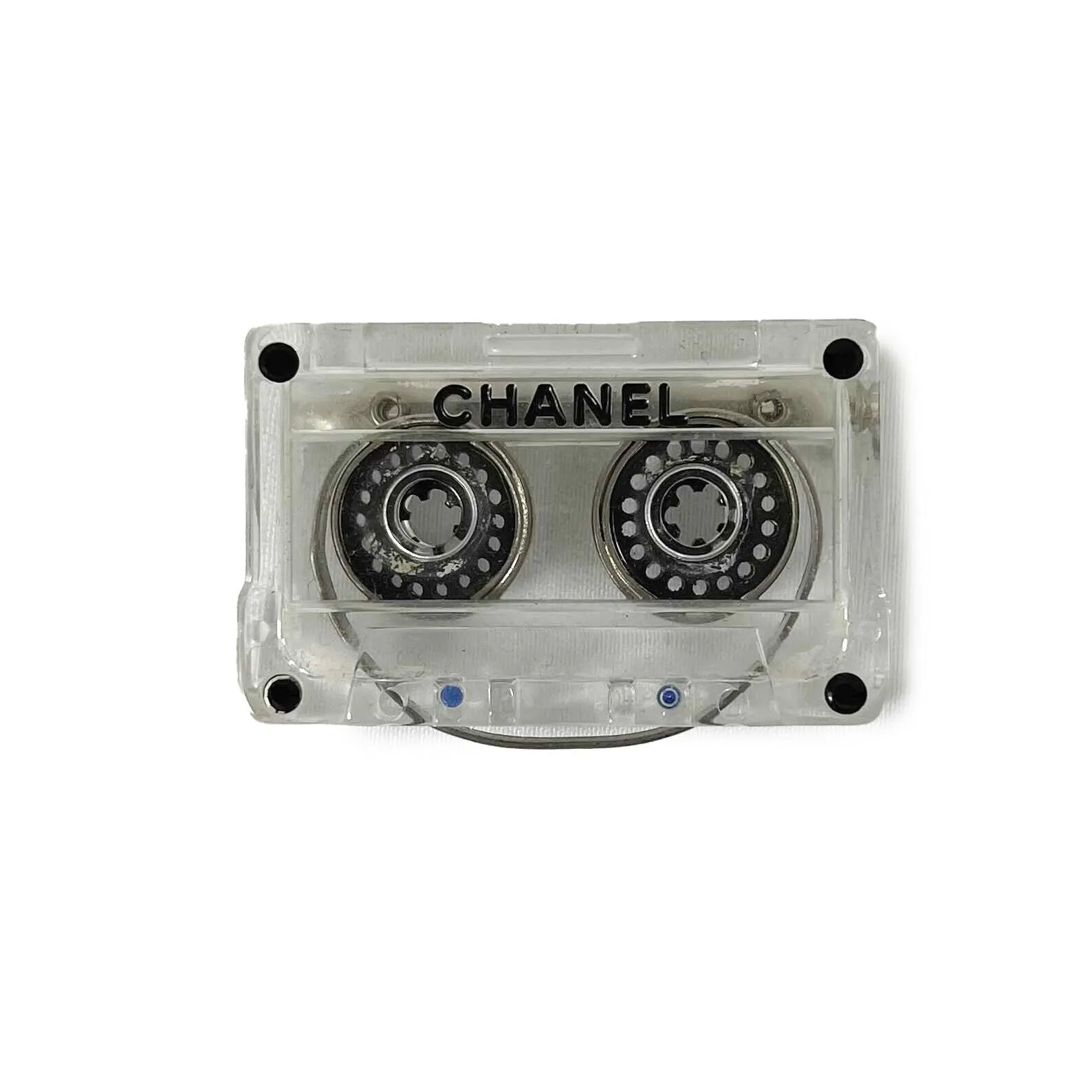 CHANEL 04P '' Cassette Tape - Resin / Black Brooch