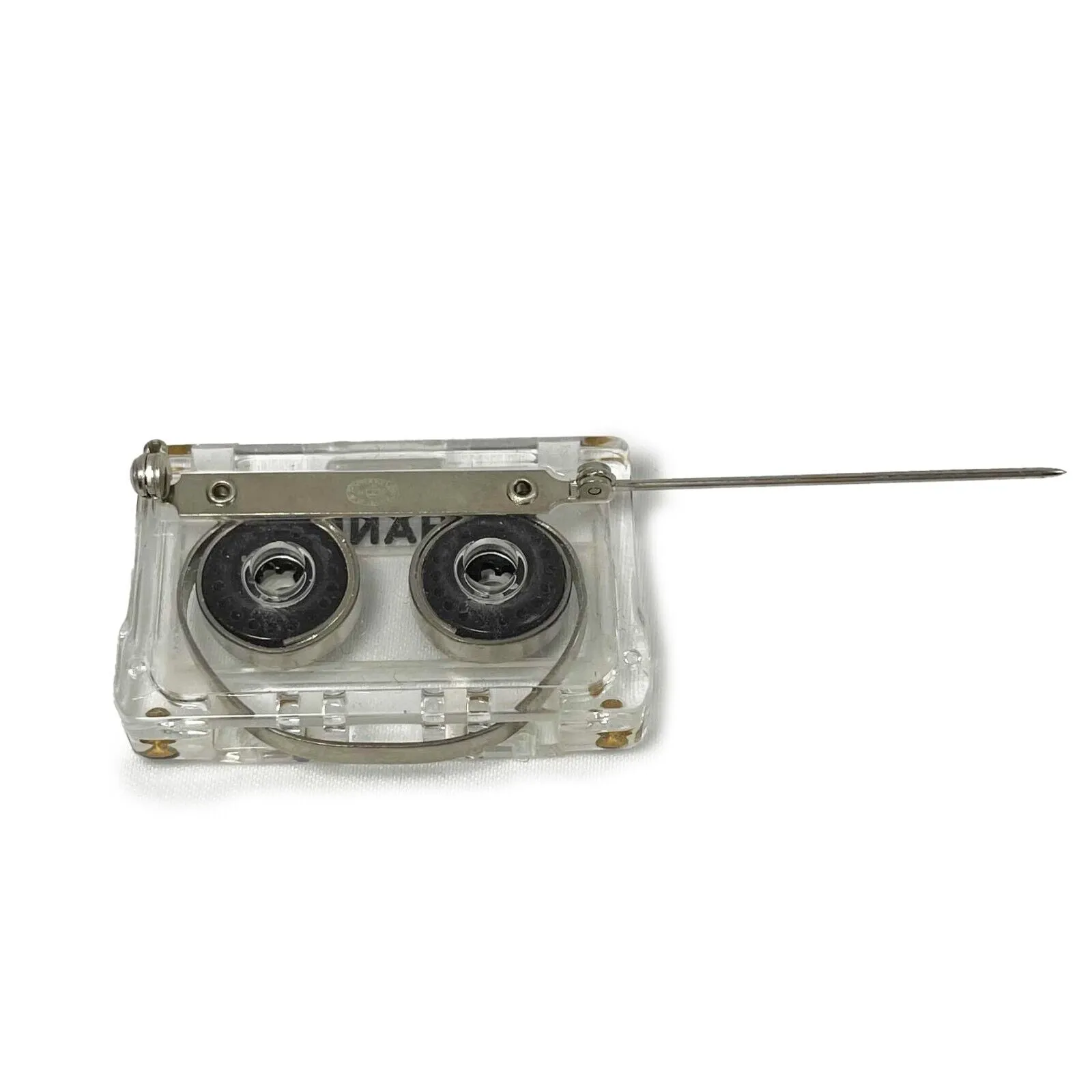 CHANEL 04P '' Cassette Tape - Resin / Black Brooch
