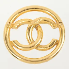 Chanel 1993 Made Round Cutout Cc Mark Brooch