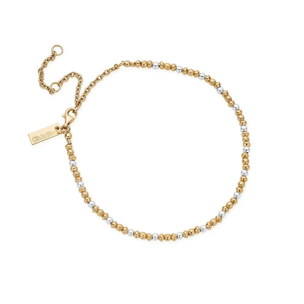 CHLOBO Mixed Metal Dainty Mini Disc Pumpkin Anklet
