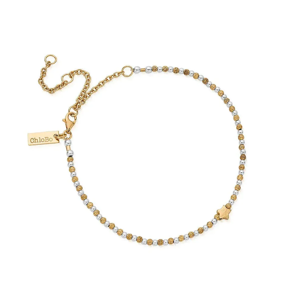 CHLOBO Mixed Metal Inset Star Anklet
