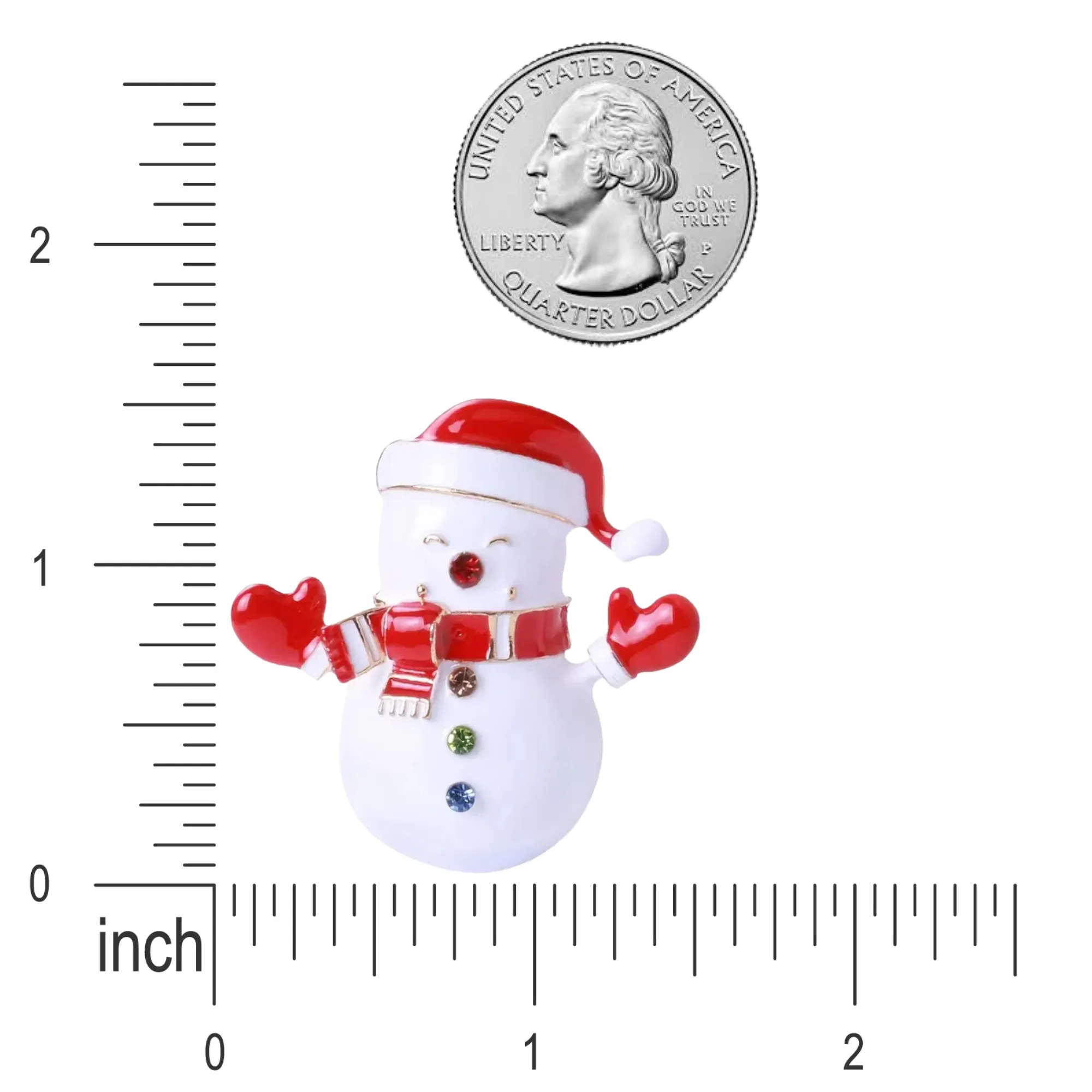 Christmas Jewelry Crystal Rhinestone Snowman Charm Brooch Pin BH235 White