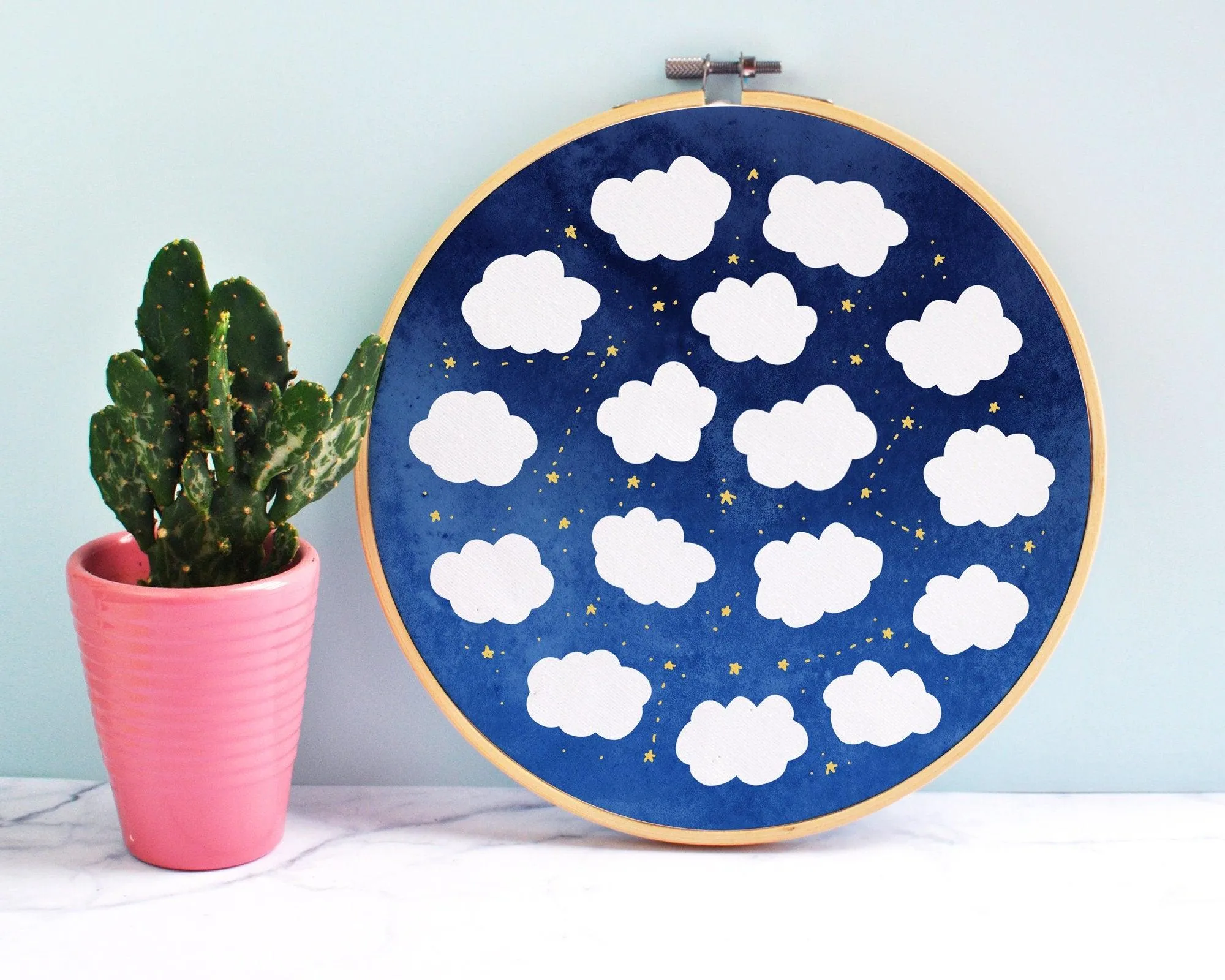 Cloud Enamel Pin Display Hoop | Cute Pastel Pin Board | Kawaii Pin Organiser | Custom Pin Holder