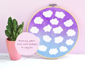 Cloud Enamel Pin Display Hoop | Cute Pastel Pin Board | Kawaii Pin Organiser | Custom Pin Holder