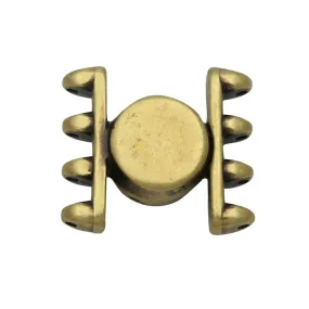 Cymbal Magnetic Clasps for SuperDuo Beads, Anteni, Round 15.5x17.5mm,  Antiqued Brass Plated (1 Set)