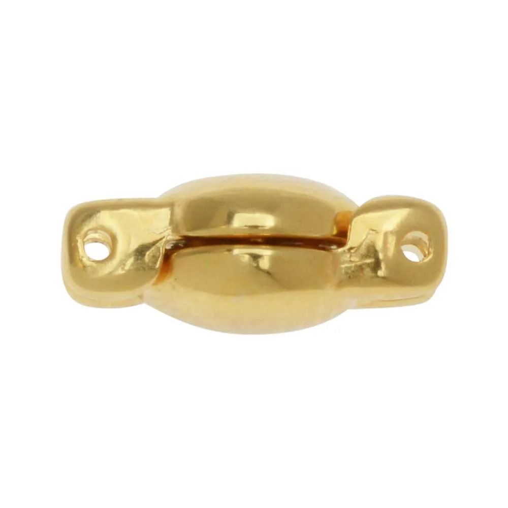 Cymbal Magnetic Clasps for SuperDuo Beads, Kypri, Oval 13x10mm, 24K Gold Plated (1 Set) (1 Set)