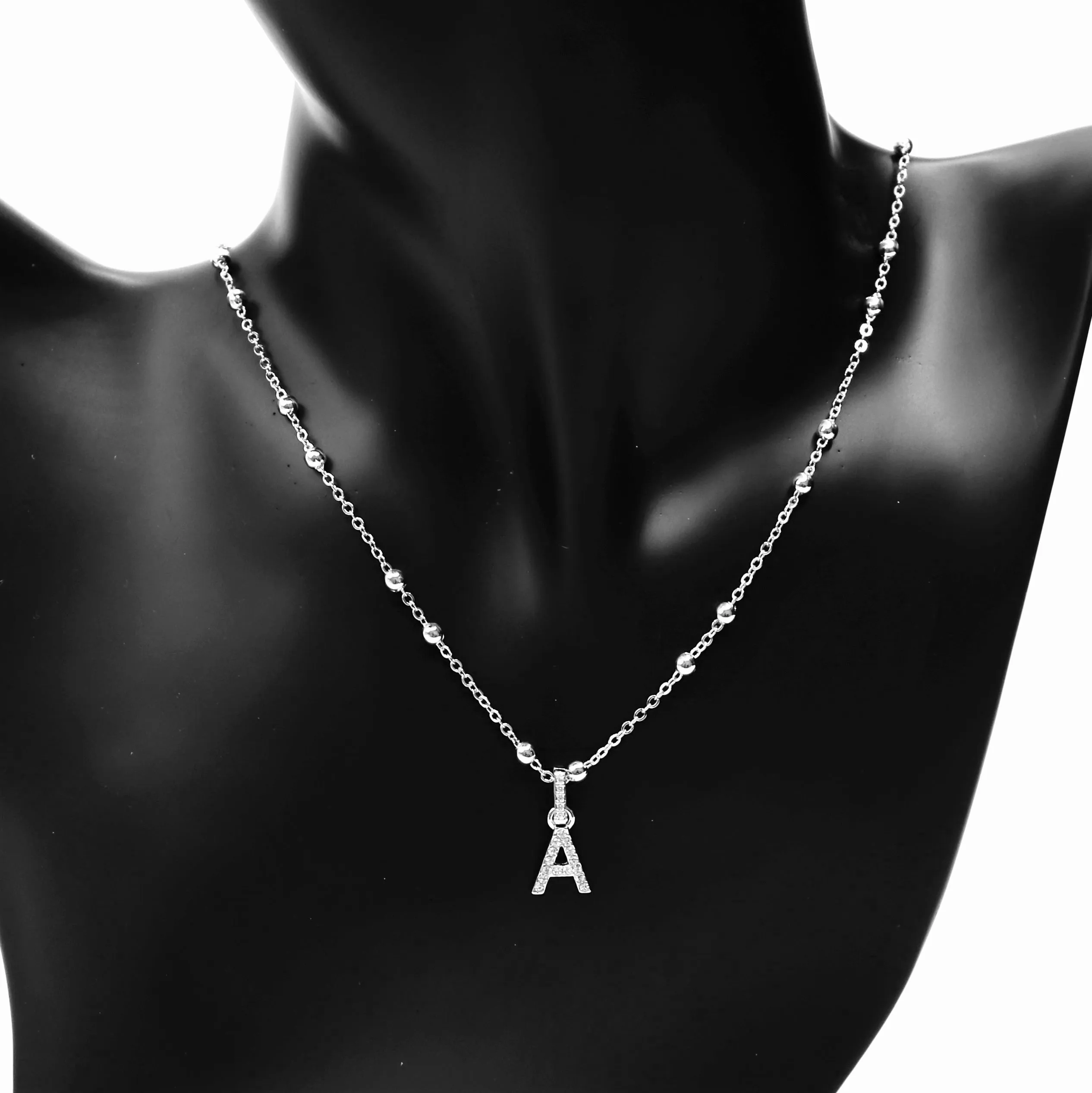 DISPLAY 132 piece Rhinestone Initial Letter Necklace Bracelet Anklet Gold Silver PICK UP ONLY