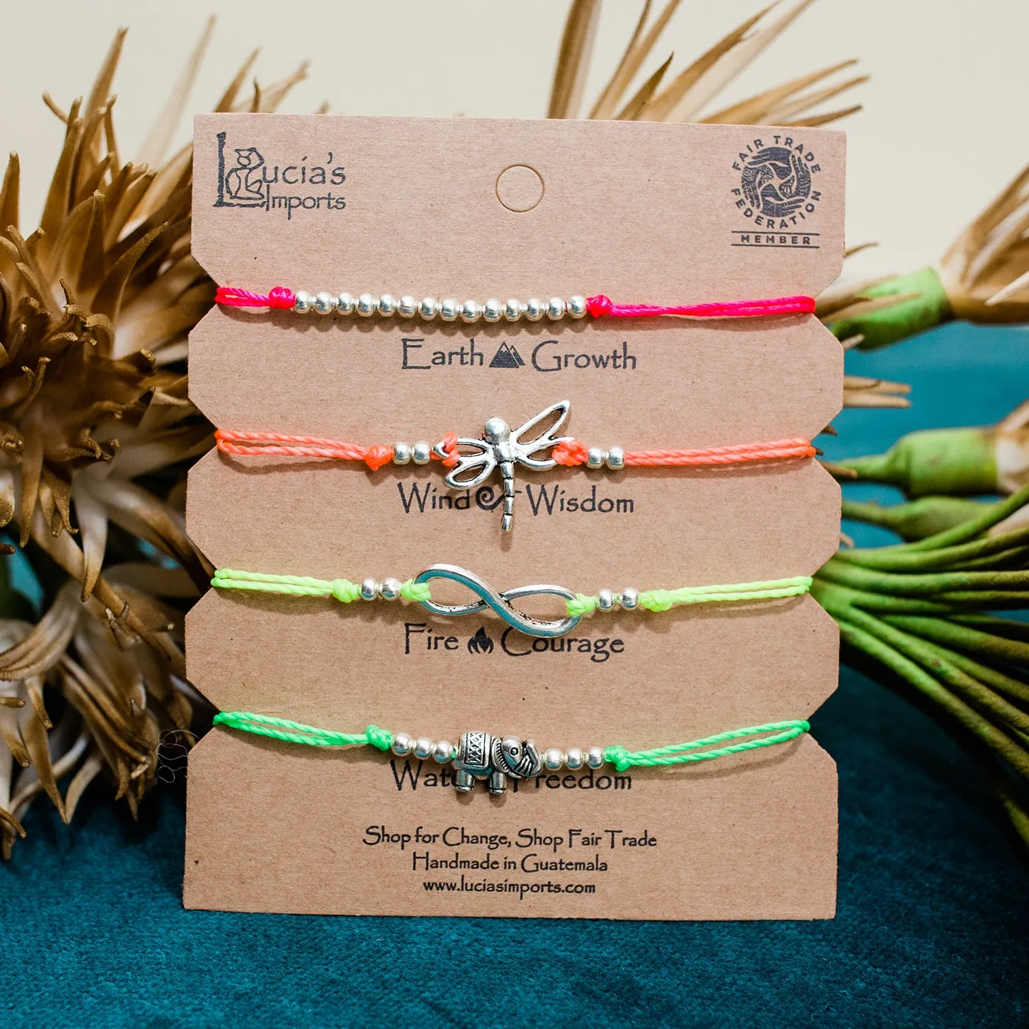 Freedom String Charm Bracelets Set - Carded