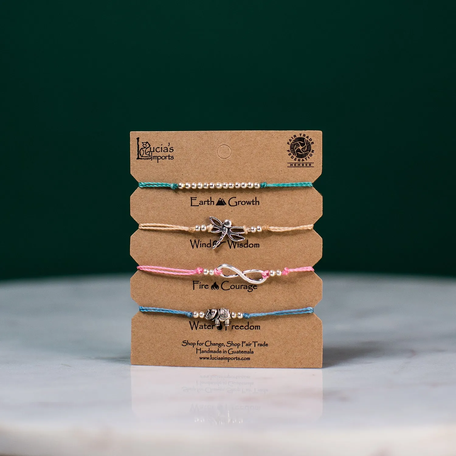 Freedom String Charm Bracelets Set - Carded