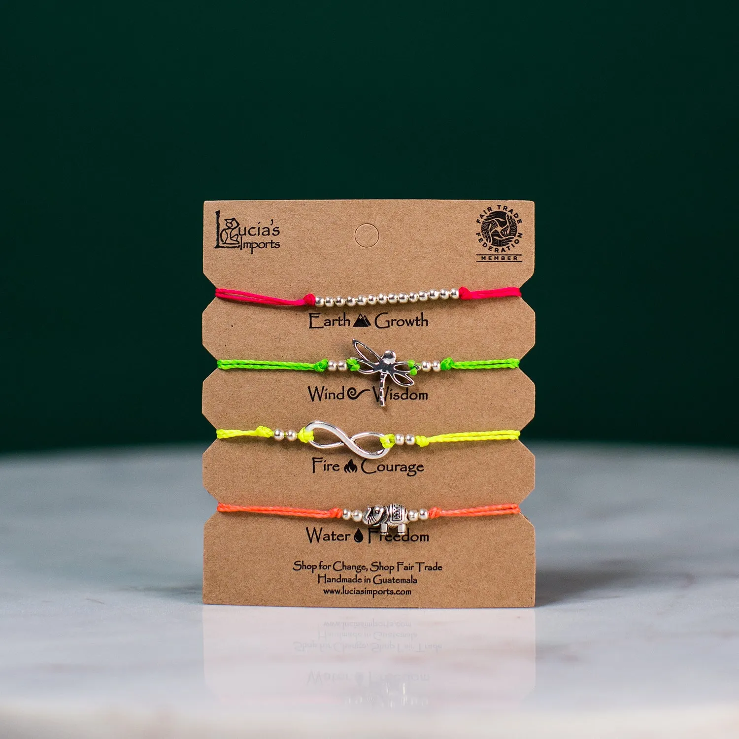 Freedom String Charm Bracelets Set - Carded