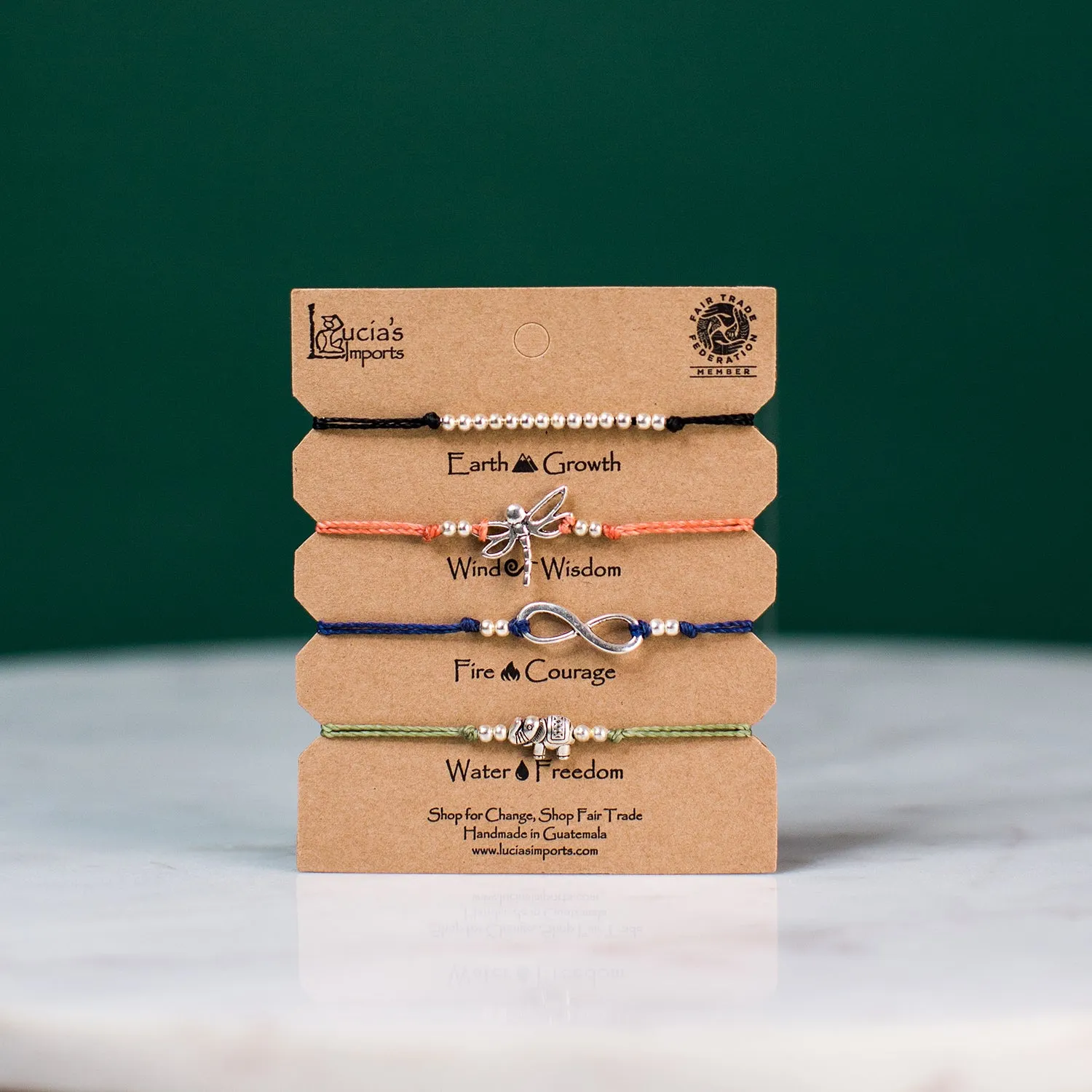 Freedom String Charm Bracelets Set - Carded
