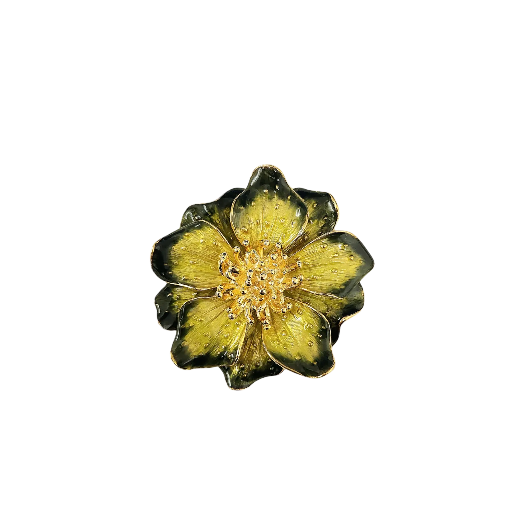 Green Enamel Flower Pin