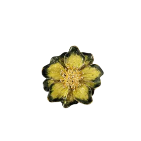 Green Enamel Flower Pin