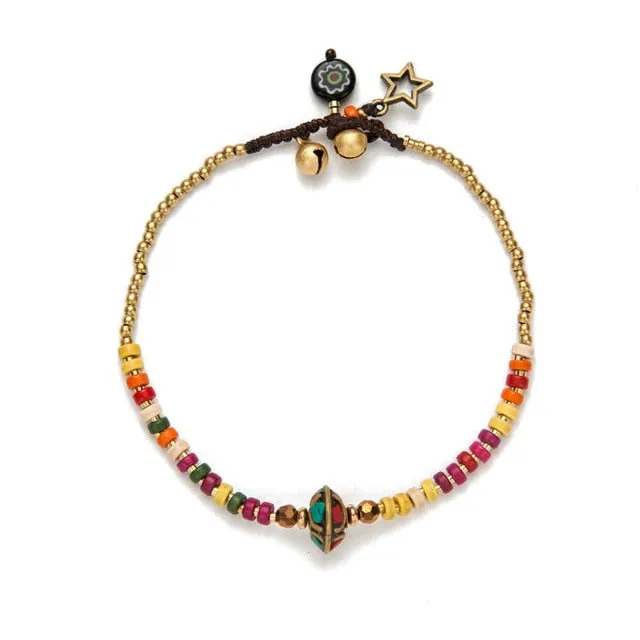 Handmade Tibetan Round Charm Leg Anklets For Women