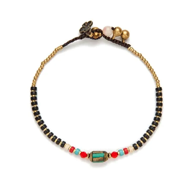 Handmade Tibetan Round Charm Leg Anklets For Women