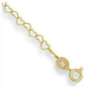 Heart Anklet - 9ct Yellow Gold