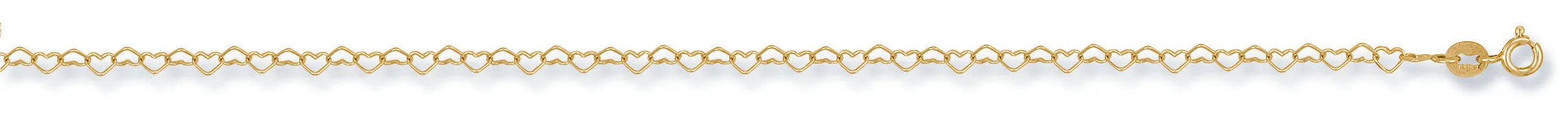 Heart Anklet - 9ct Yellow Gold