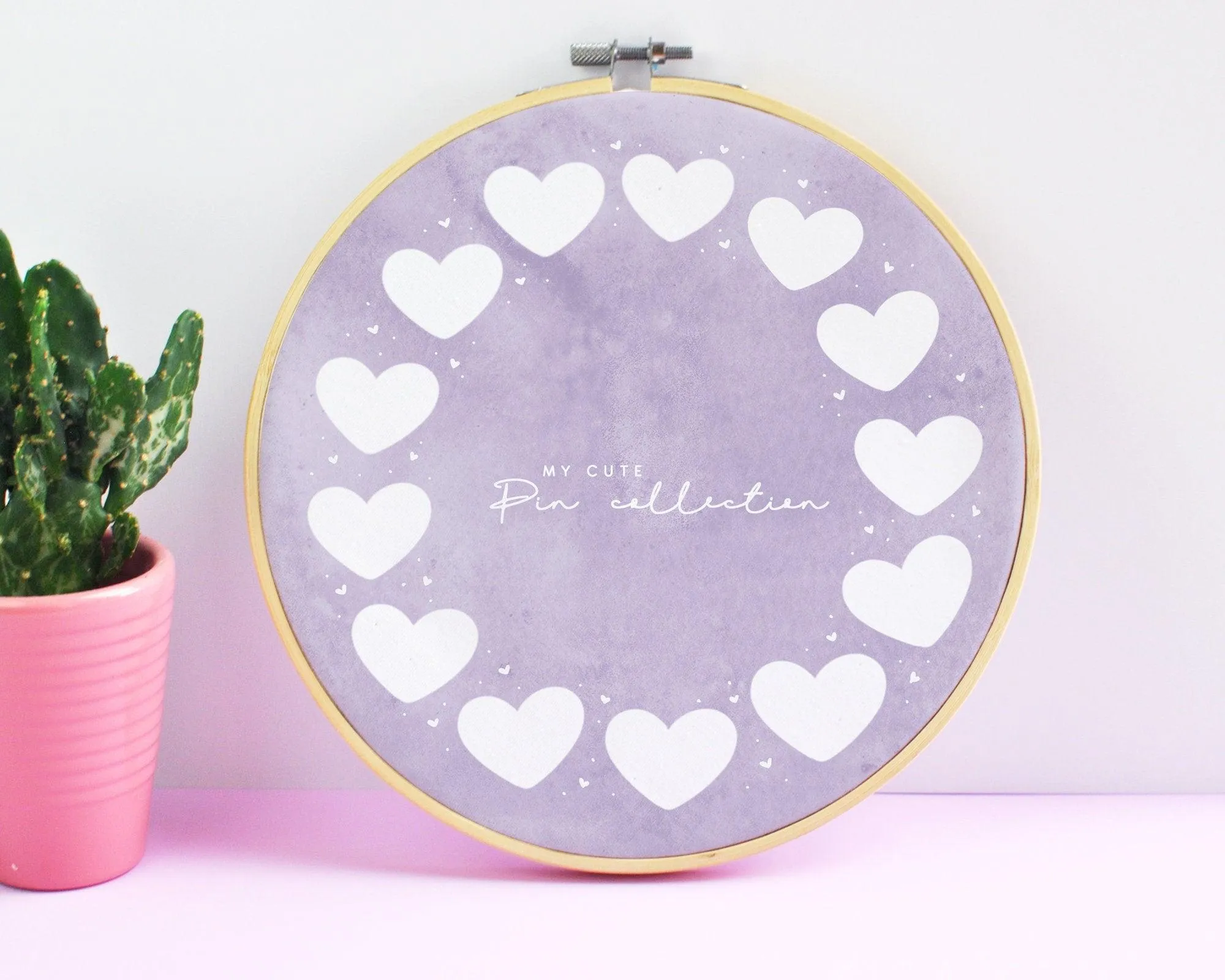 Heart Enamel Pin Display Hoop | Custom Pin Holder | Kawaii Pin Board | Personalised Pin Collection Display