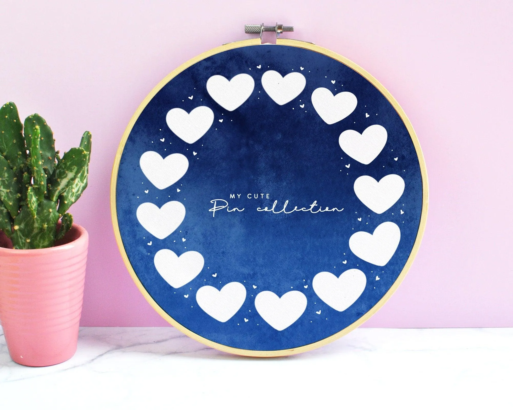 Heart Enamel Pin Display Hoop | Custom Pin Holder | Kawaii Pin Board | Personalised Pin Collection Display