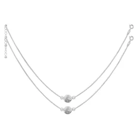 iJuels 925 Sterling Silver Italian Silver anklets/payal set For Girls/Women