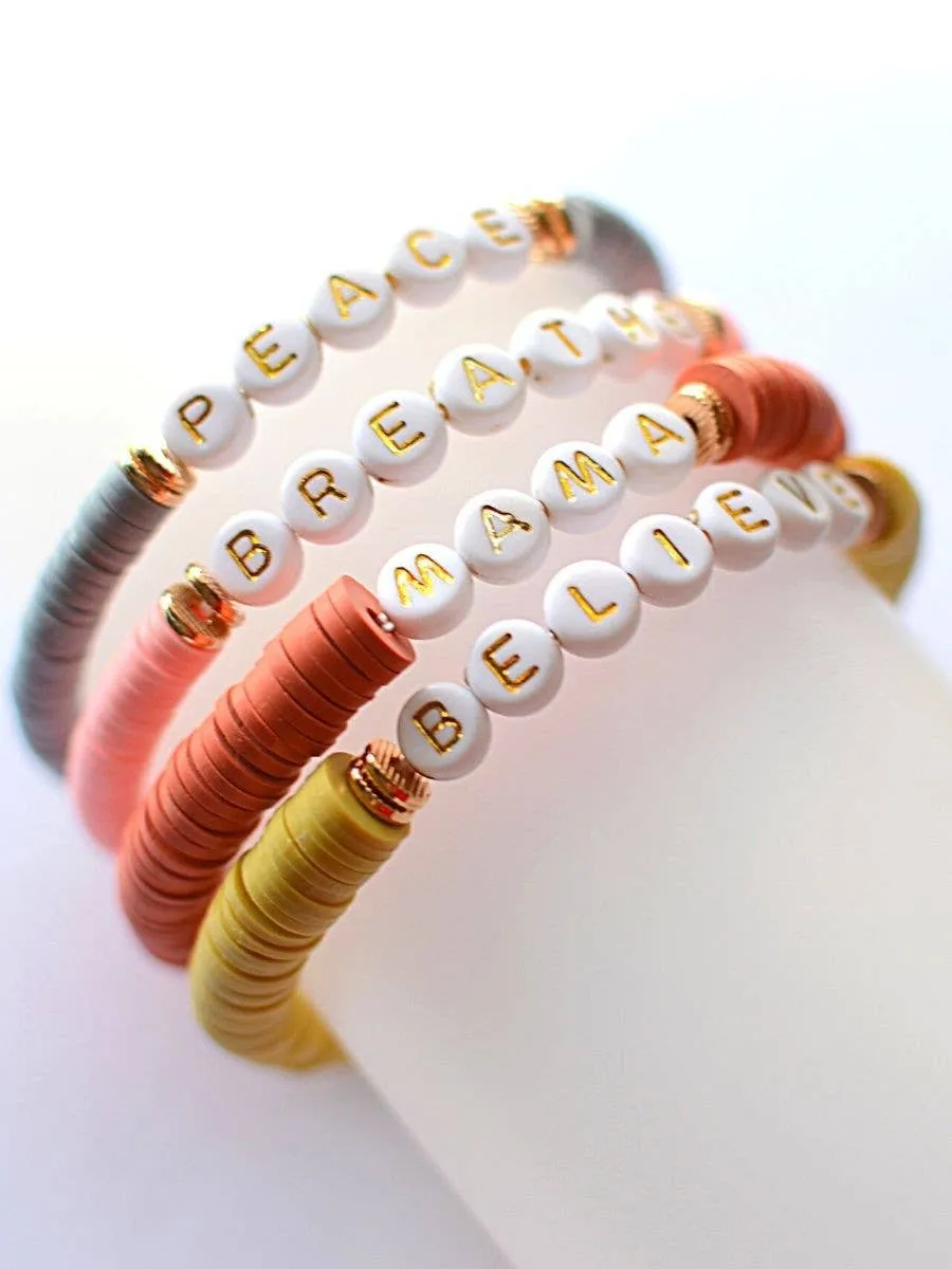 Inspirational stretch WORD BEAD bracelets