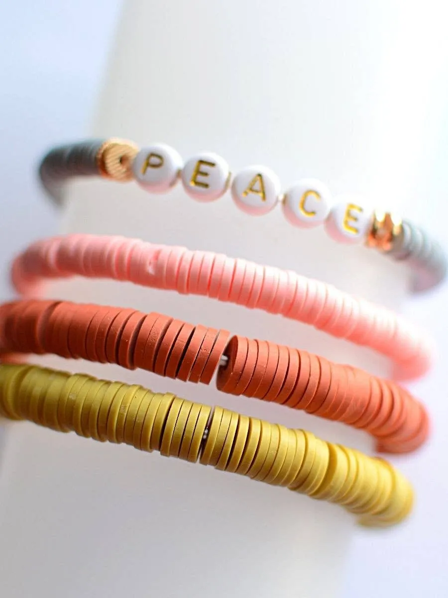 Inspirational stretch WORD BEAD bracelets