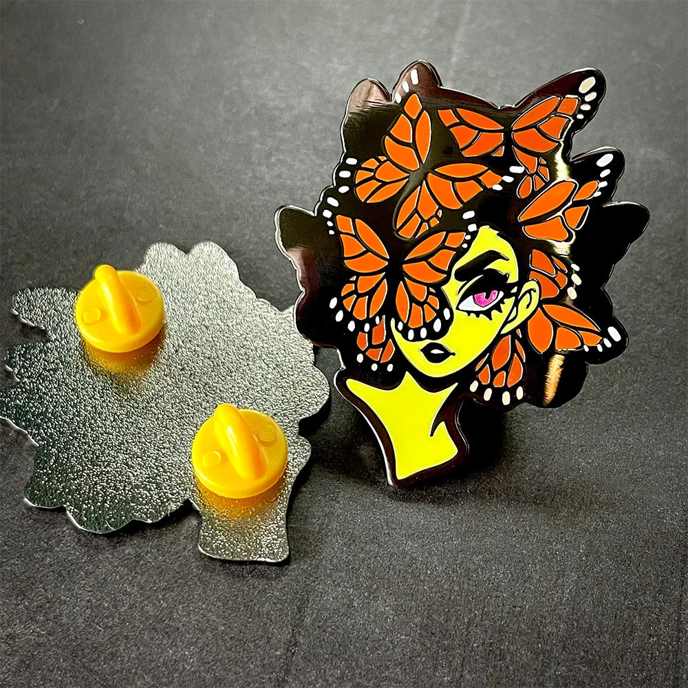 Monarch Anime Butterfly Girl Hard Enamel Pin