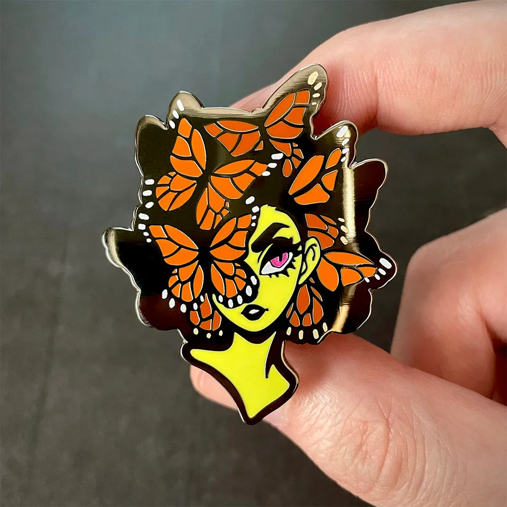 Monarch Anime Butterfly Girl Hard Enamel Pin