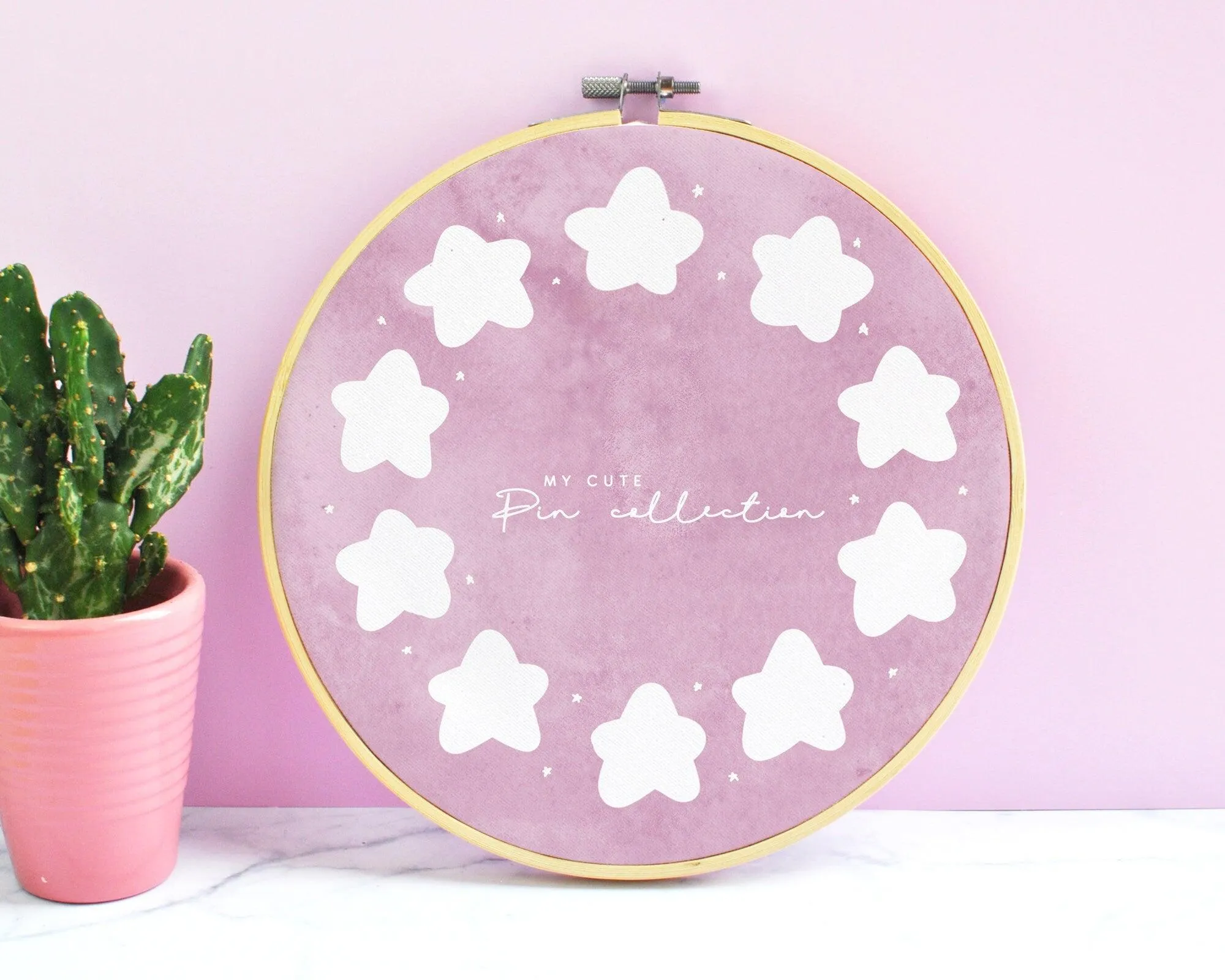 Star Enamel Pin Display Hoop | Custom Kawaii Pin Board | Pastel Pin Holder | Personalised Pin Display