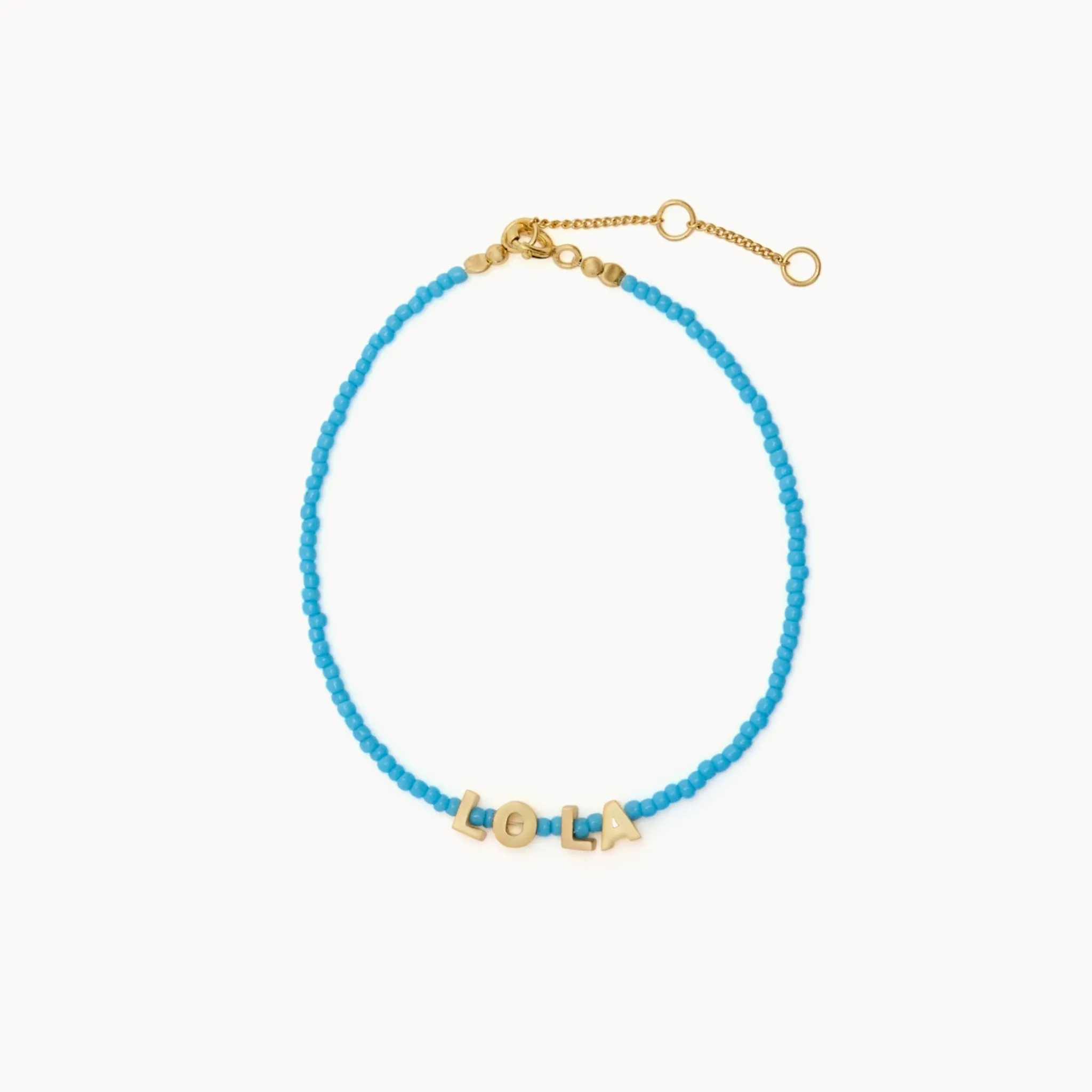 Tiny Dancer Beaded Initials Bracelet - Green