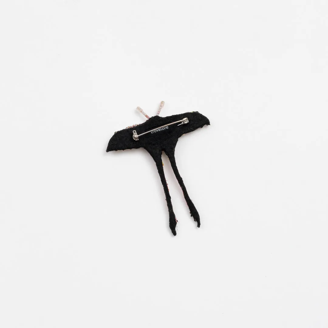 Trovelore embroidered insect brooch