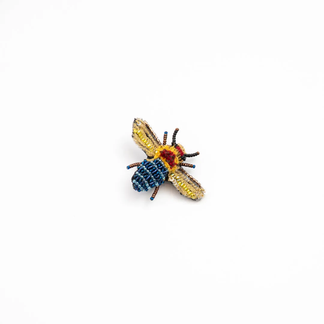 Trovelore embroidered insect brooch
