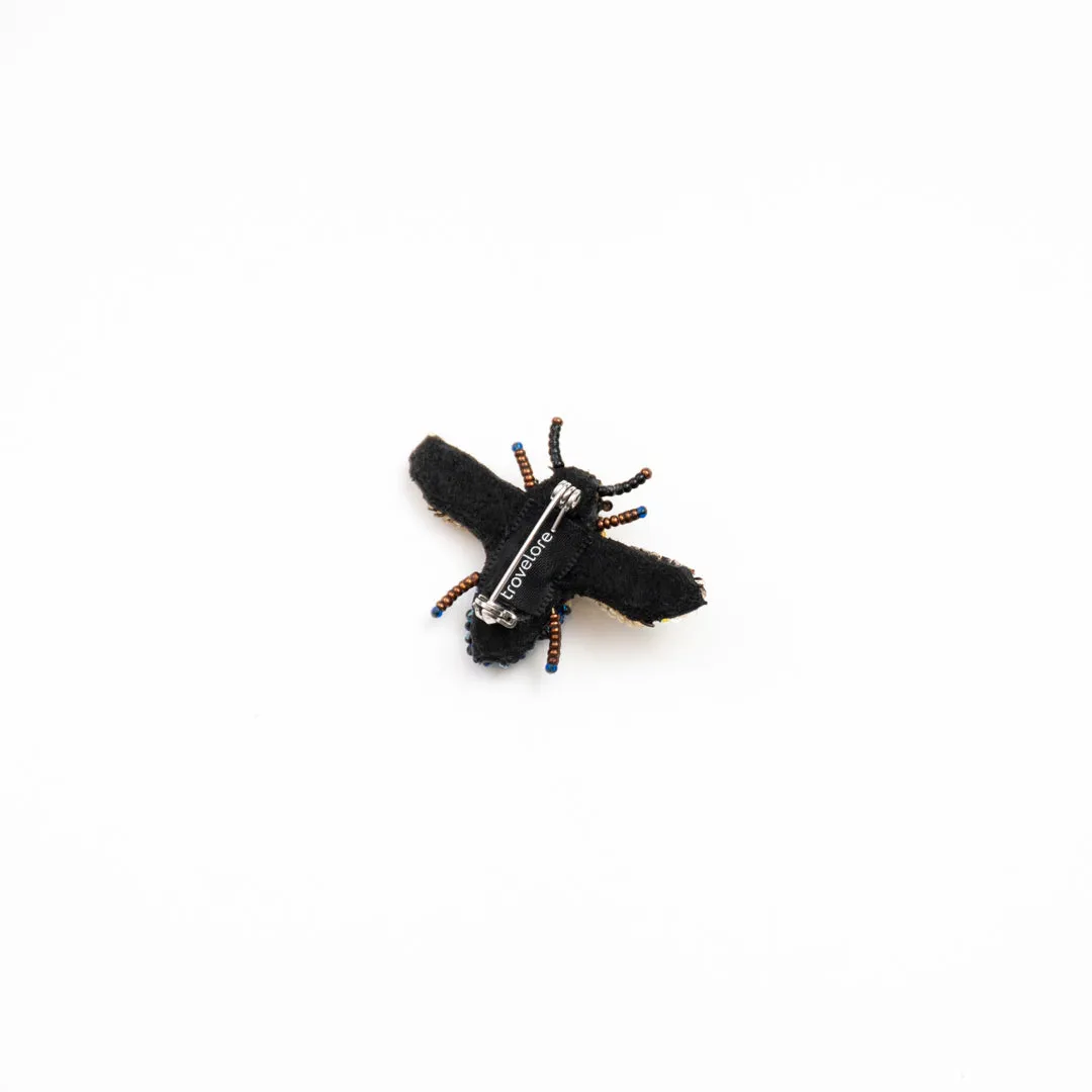 Trovelore embroidered insect brooch