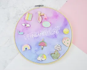 Watercolour Enamel Pin Display Hoop | Custom Pin Holder | Kawaii Pin Board | Personalised Pin Collection Display